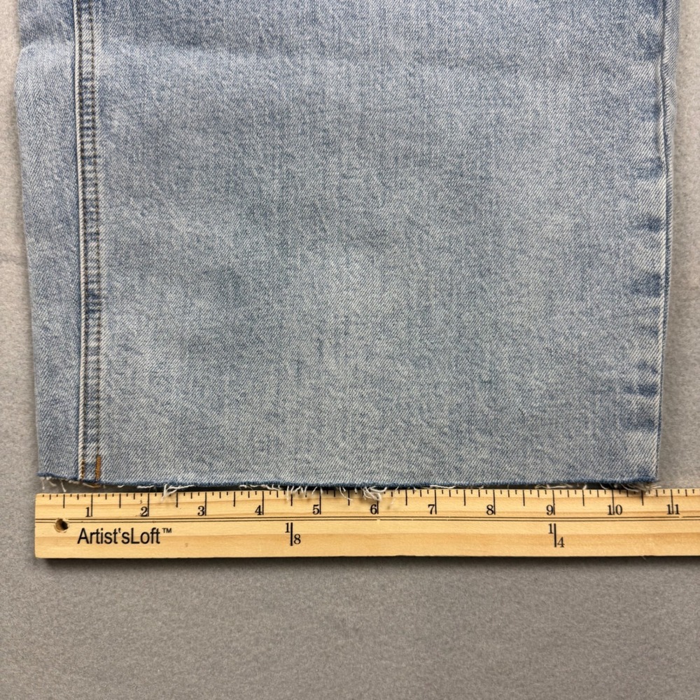 Talbots Women 22W Two Tone Blue Ombre Wide Leg Crop Jean High Waist Raw Hem NWT - Picture 13 of 13